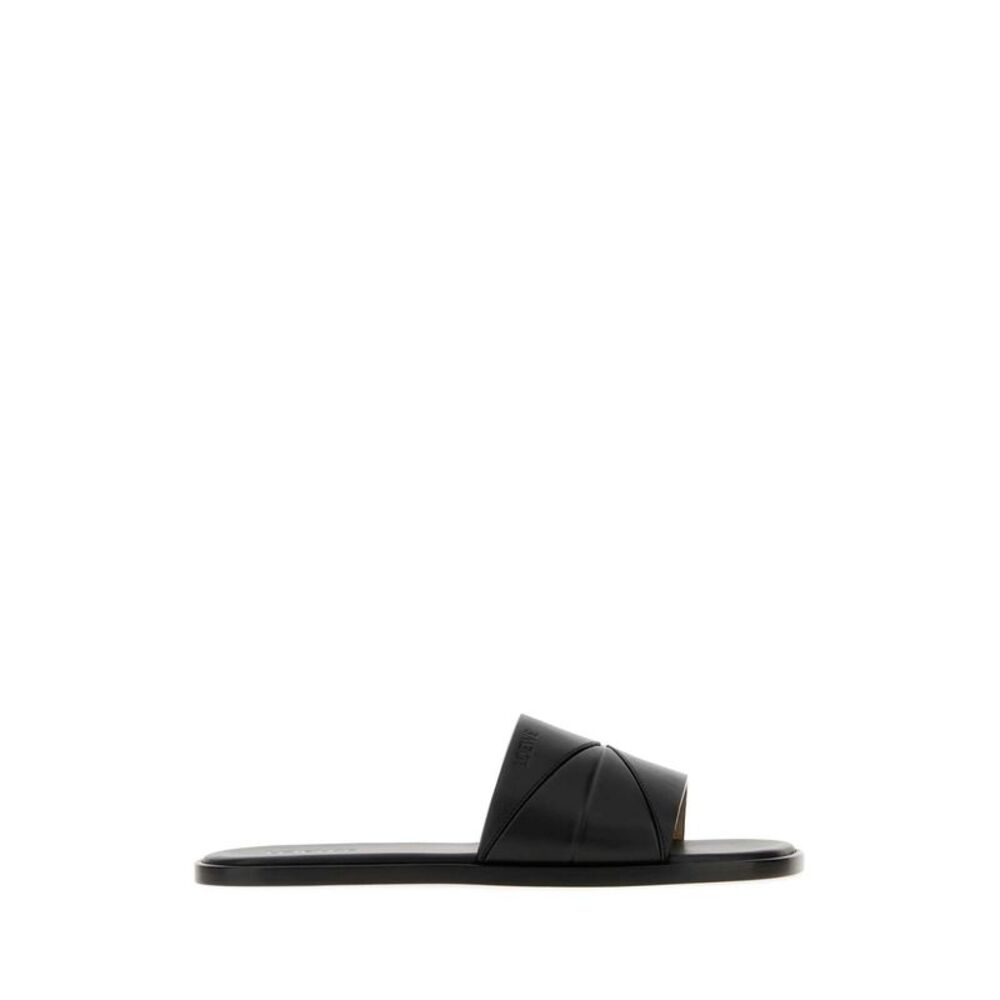 Loewe Men Black Leather Slippers